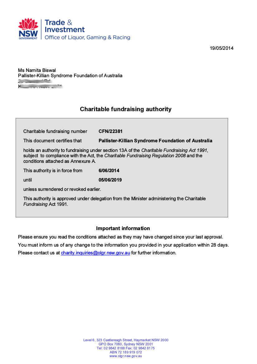 Authority to Fundraise NSW